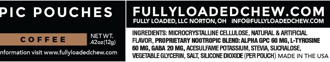 Fully Loaded Alpha Nootropic Pouches (Coffee) – 5 Tins, 75 Pouches – Image 2