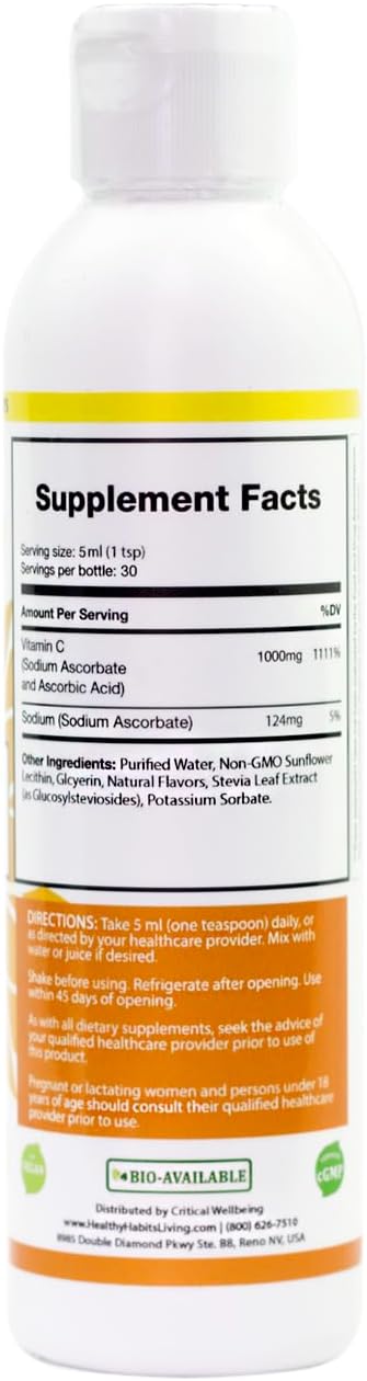 Healthy Habits Living Liposomal Vitamin C - 1000 mg per Serve, 150 ml