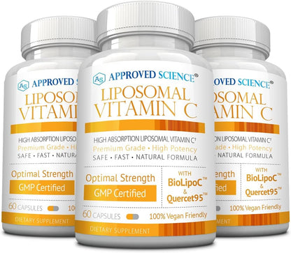Approved Science Liposomal Vitamin C with Quercetin, 1100 mg, 360 Capsules