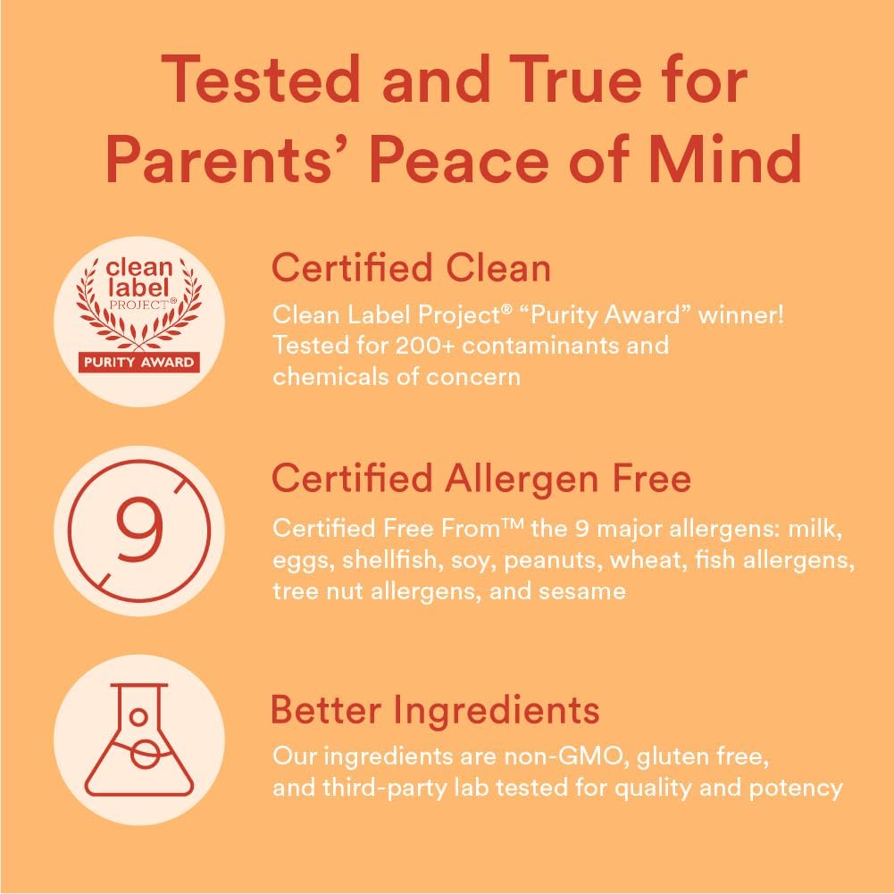 SmartyPants Kids Multivitamin Gummies with Omega 3 Fish Oil, Vitamin D3, C, B12, B6, A, K & Zinc for Immune Support, Biotin, Gluten Free, Natural Fruit Flavours, 120 Count - görsel 9