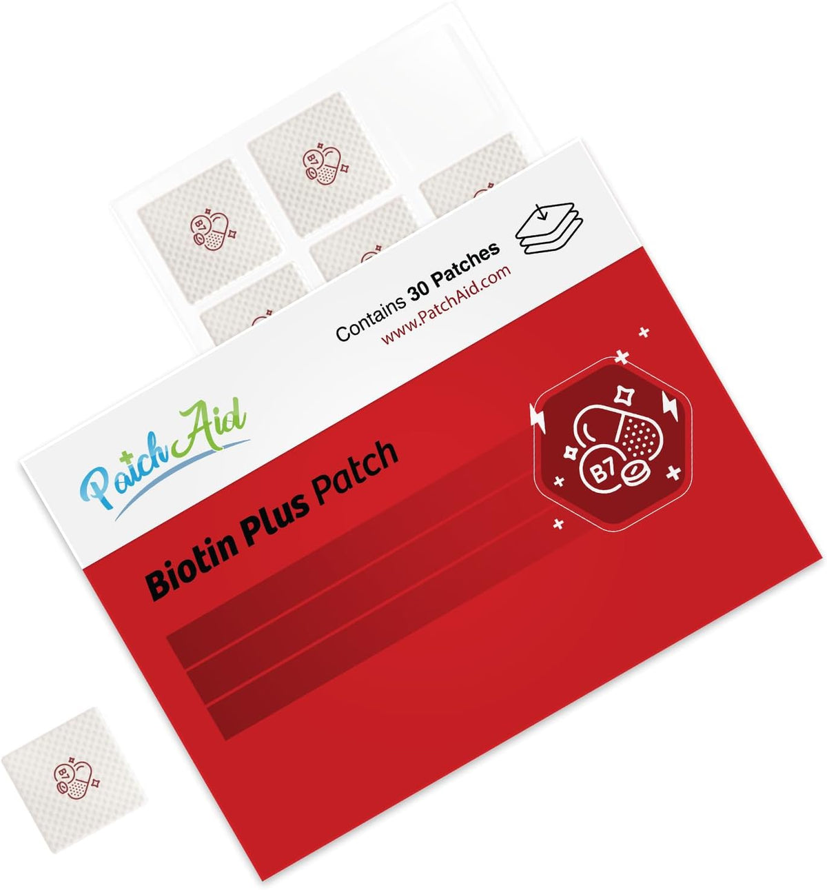 PatchAid Biotin Plus Topical Patch – 7.5mg – Transdermal Delivery: The topical patch bypasses the digestive – Image 3