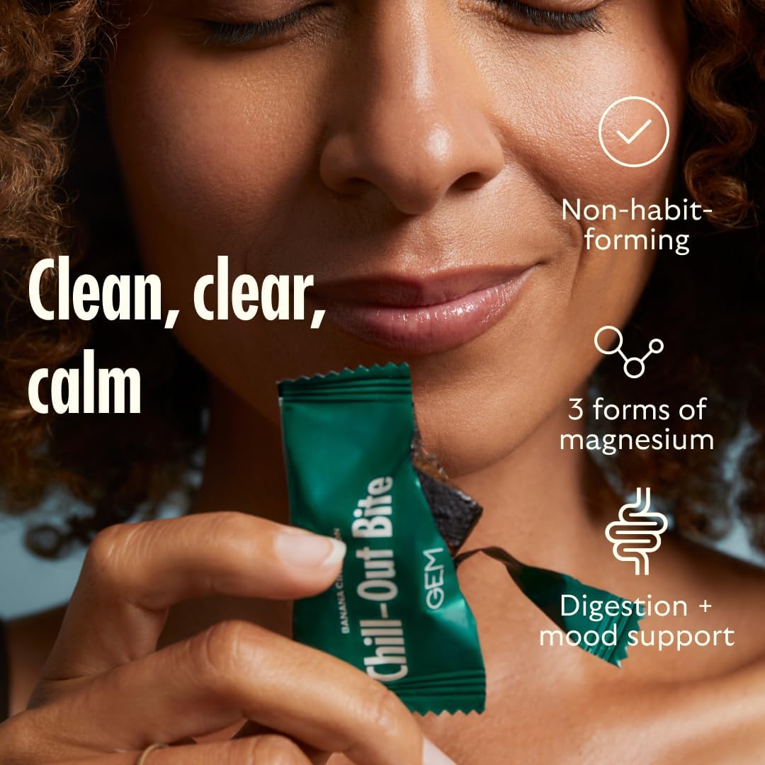 GEM Calm Bite - Banana Cinnamon | Magnesium L-Threonate, Golden Chlorella, Lemon Balm | Supports Calm Mind & Clarity | 7 Count - görsel 6