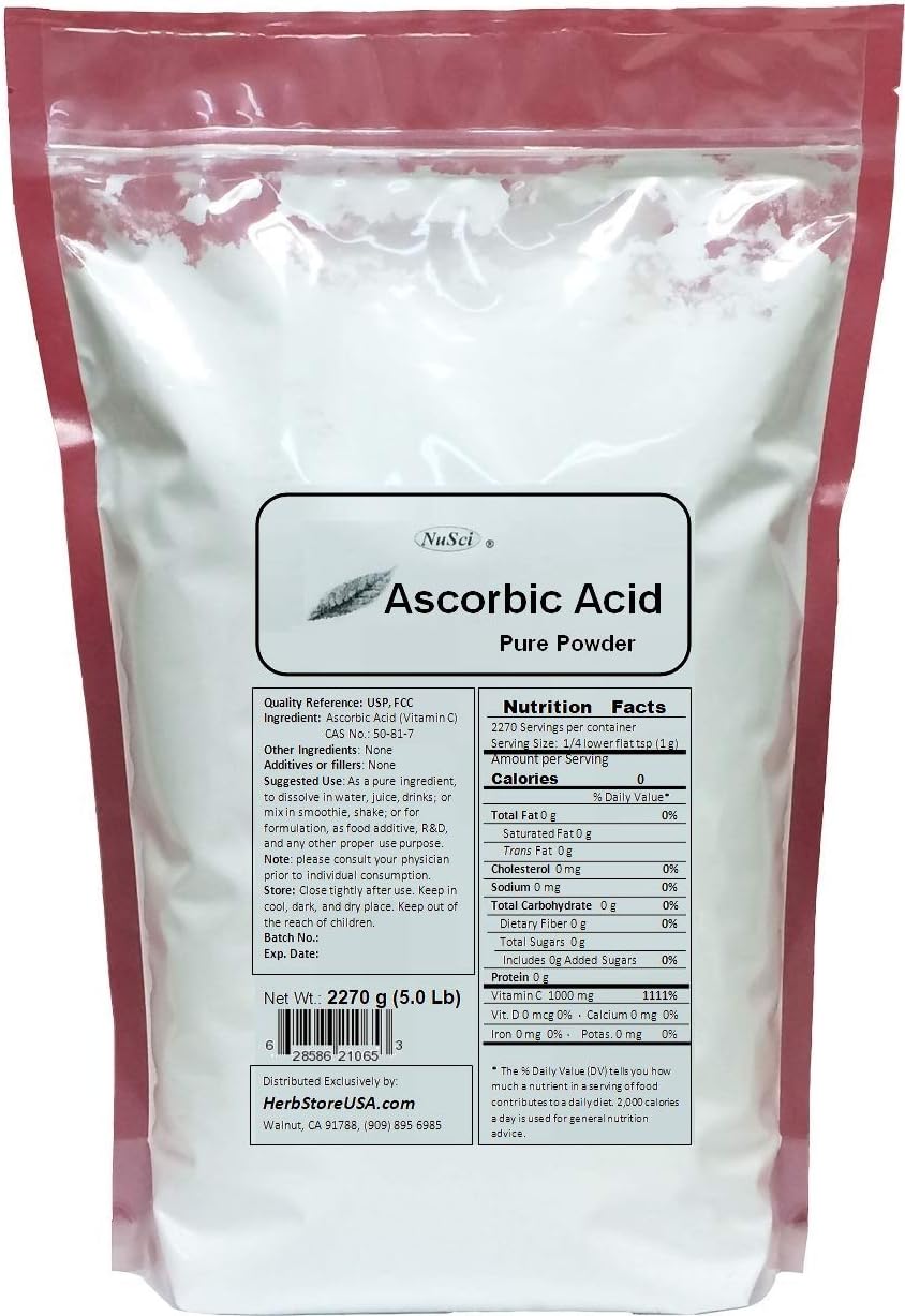 Ascorbic Acid Vitamin C Pure Powder - USP & FCC Quality (2270 g) - görsel 1