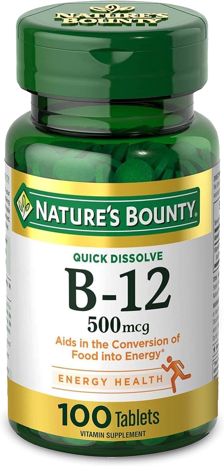 Nature's Bounty Vitamin B-12 500 mcg Microlozenges, 100 Count (Pack of 6) - görsel 2