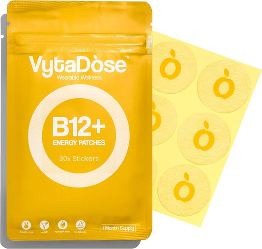 Vytadose Topical B12 Energy Patches for Mood, Energy & Cognition | 30 Count – Image 1