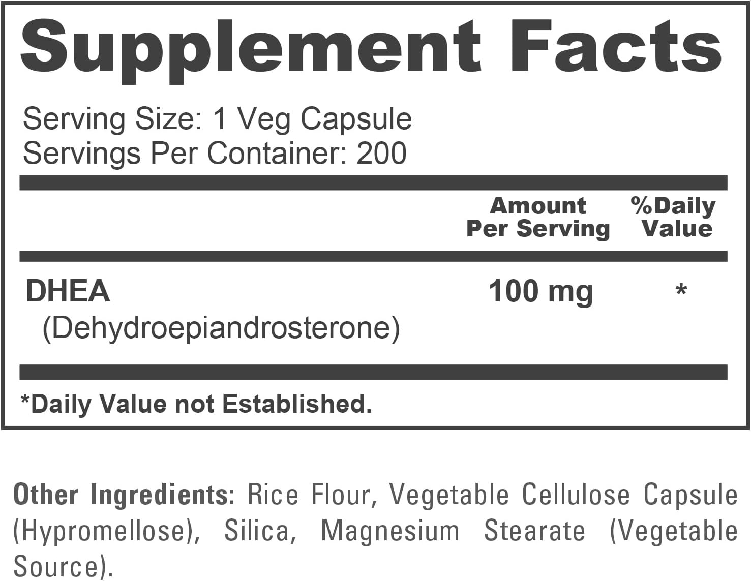 NusaPure DHEA 100mg 200 Vegie Capsules (Vegetarian, Non-GM) - görsel 4