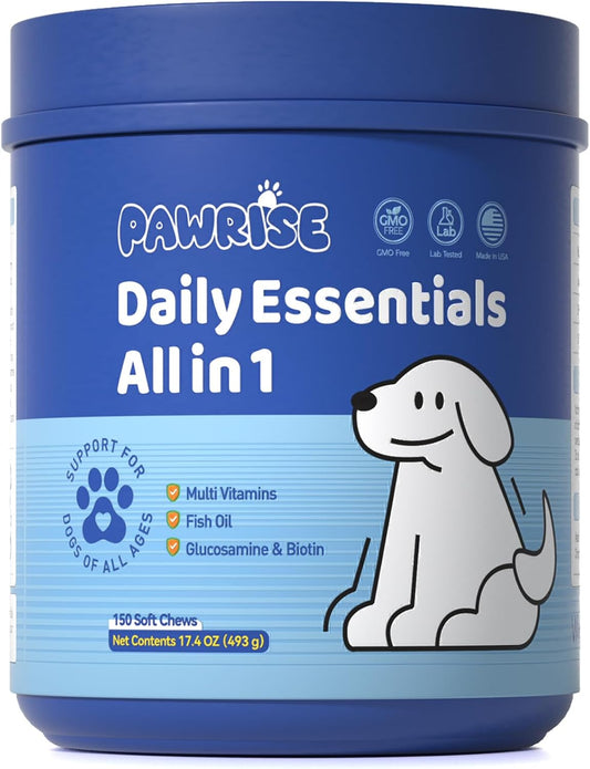 PawRise All-in-One Dog Multivitamin – Soft – Glucosamine, Chondroitin, and MSM: These three work together to – Image 1