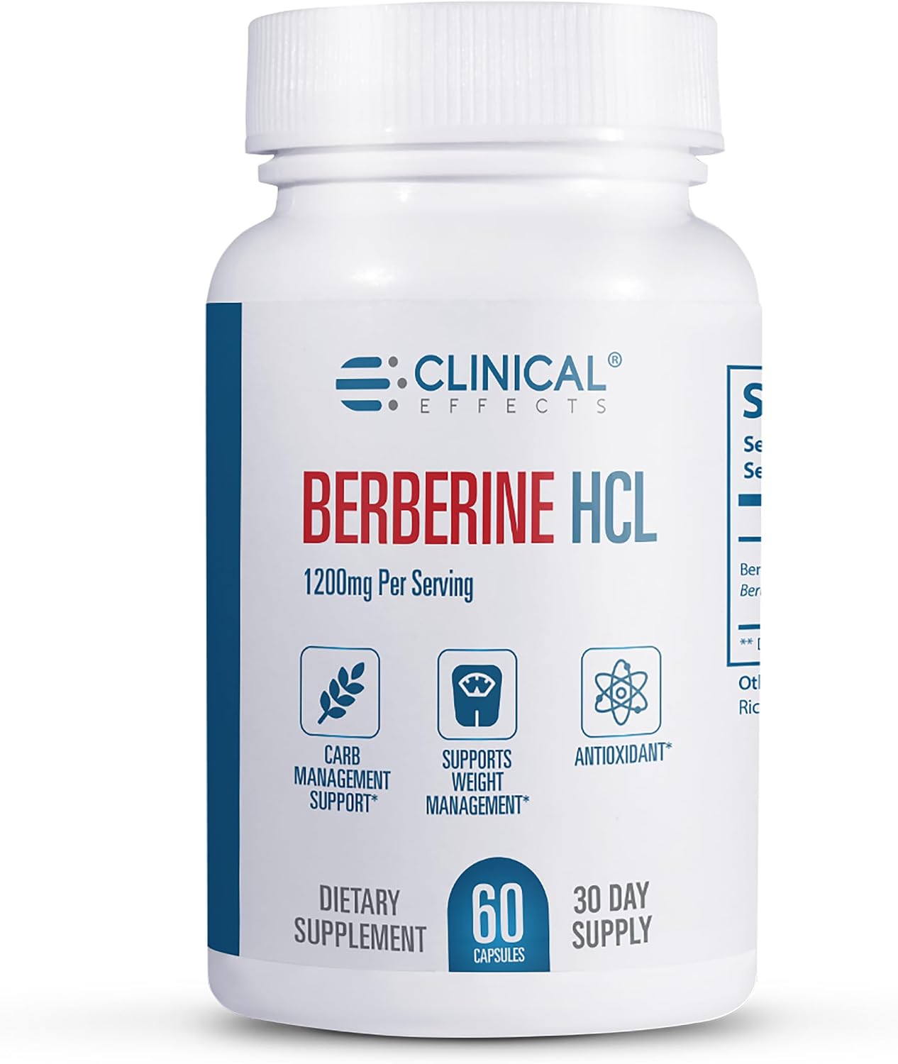 Clinical Effects Berberine HCL 1200mg - 3 Pack - Vegan Supplement - görsel 7