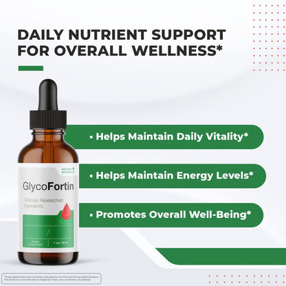 GlycoFortin Drops – Plant Extract & Chromium – 30ml, 1 Month Supply