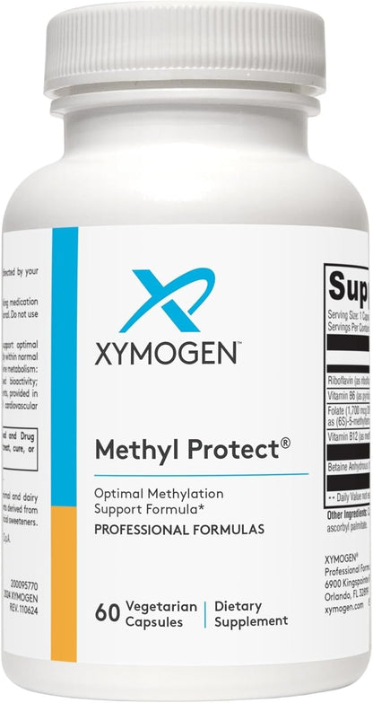 XYMOGEN Methyl Protect - Activated B Vitamin Supplement with 5-MTHF, B12, B6, B2 - Cardiovascular & Neurological Support - 120 Capsules