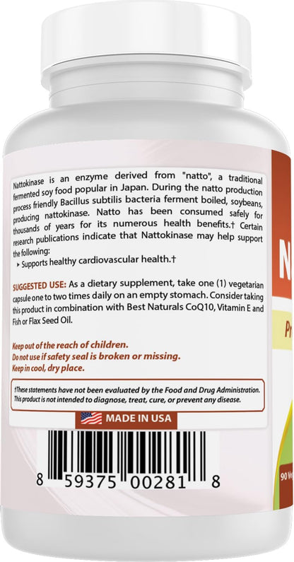 Best Naturals Nattokinase 2000 FU, 100 mg, 90 Vegetarian Capsules