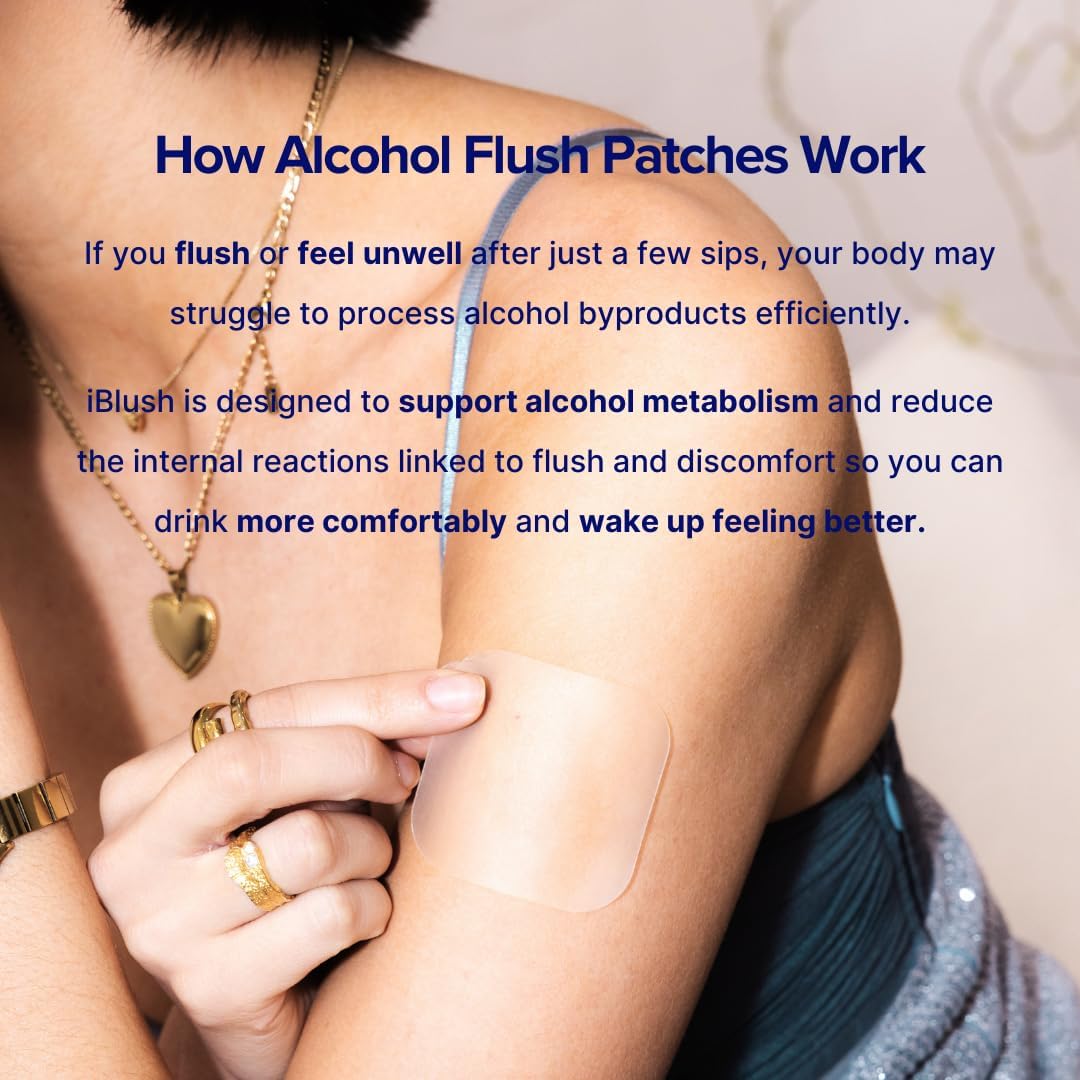 iBLUSH Alcohol Flush Patches – Discreet – Eases Discomfort: Many users report less itching, warmth, and nausea – Image 3