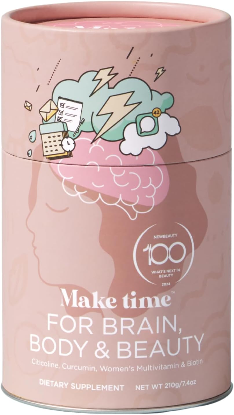 MAKE TIME Brain Health Powder Supplement for – Cognizin® Citicoline : A patented form of citicoline that provides – Image 1