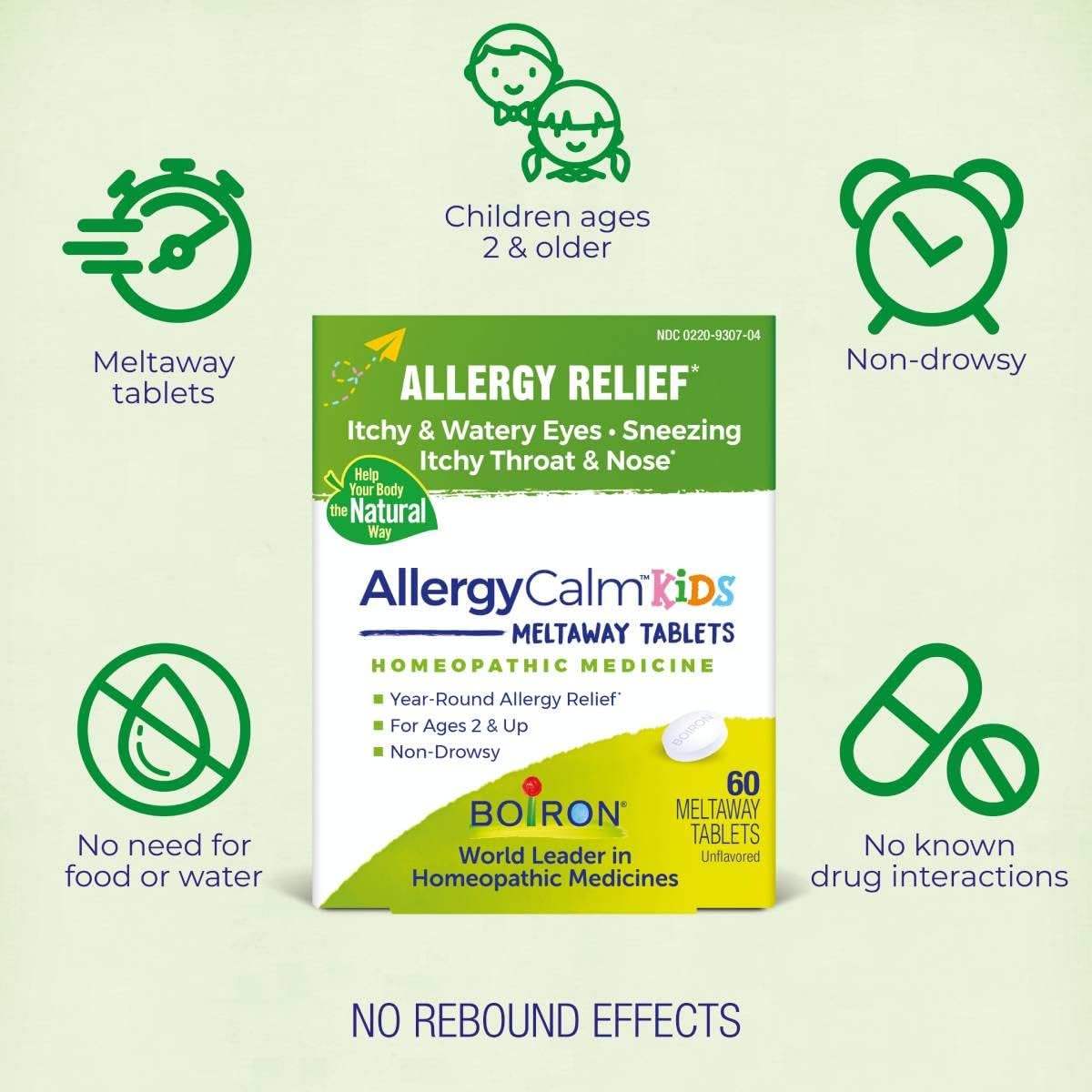 Boiron AllergyCalm Kids Tablets – 60 Pack – No drug interactions: Safe to use alongside other medications or – Image 4
