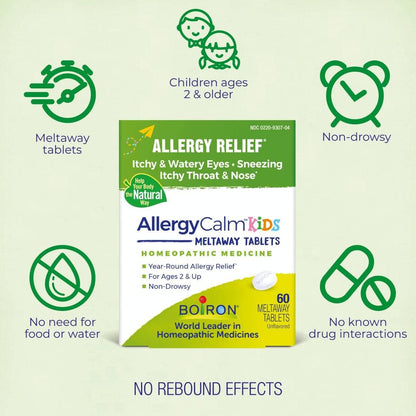 Boiron AllergyCalm Kids Tablets – 60 Pack – No drug interactions: Safe to use alongside other medications or – Image 4