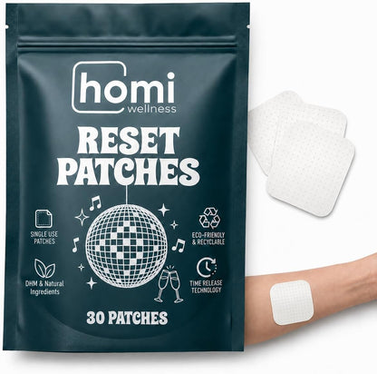 Reset Patches | After Party Recovery Support | DHM 500mg Transdermal Patch | 12-Hour Time-Release | Magnesium + Botanical Blend | 60 Patches