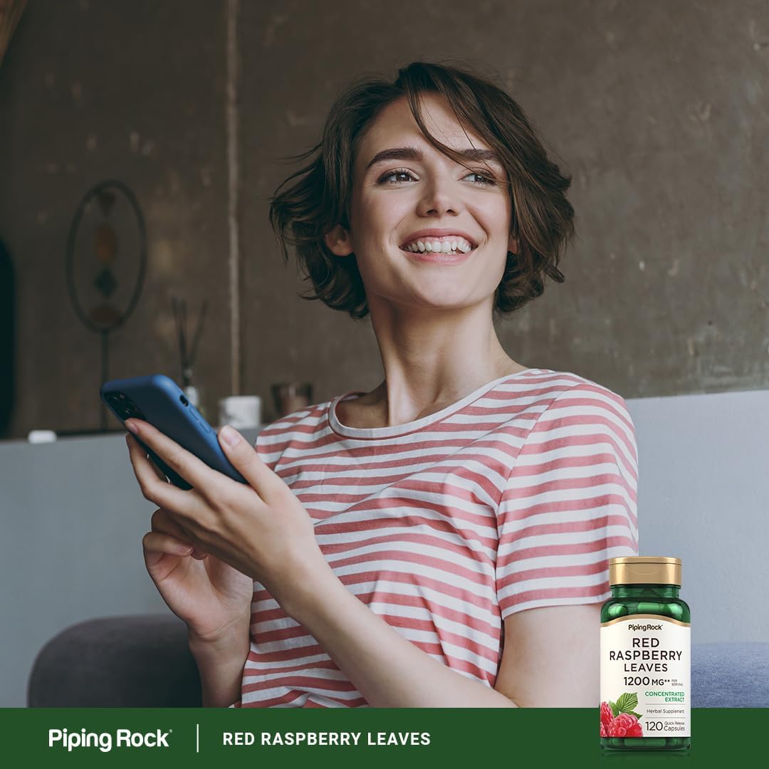Piping Rock Red Raspberry Leaf Capsules | 120 Capsules | Herbal Extract Supplement | Non GMO, Gluten free - görsel 5