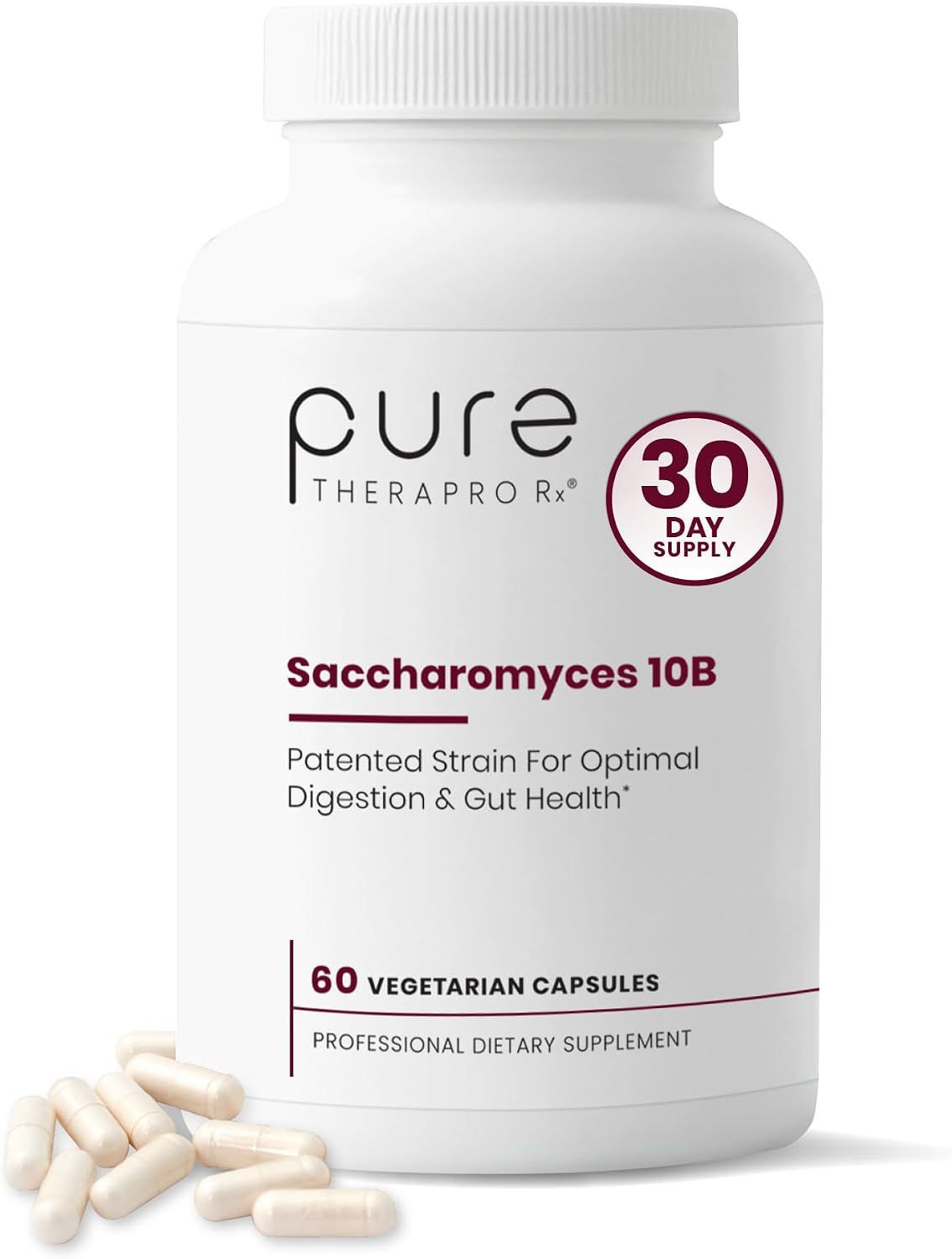 Pure Therapro Rx Saccharomyces Boulardii Probiotics 10 Billion CFU - Made in USA | No Fillers, Patented Strain: Lynside CNCM I-3799 Probiotics for Men and Women 60 Capsules - görsel 1
