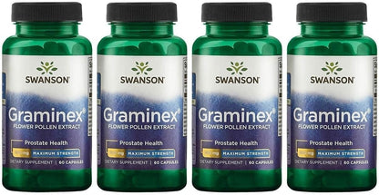 Swanson Graminex Flower Pollen Extract – Supports Prostate, Kidney, Bladder & Urinary Tract Health – Non-GMO – 60 Capsules