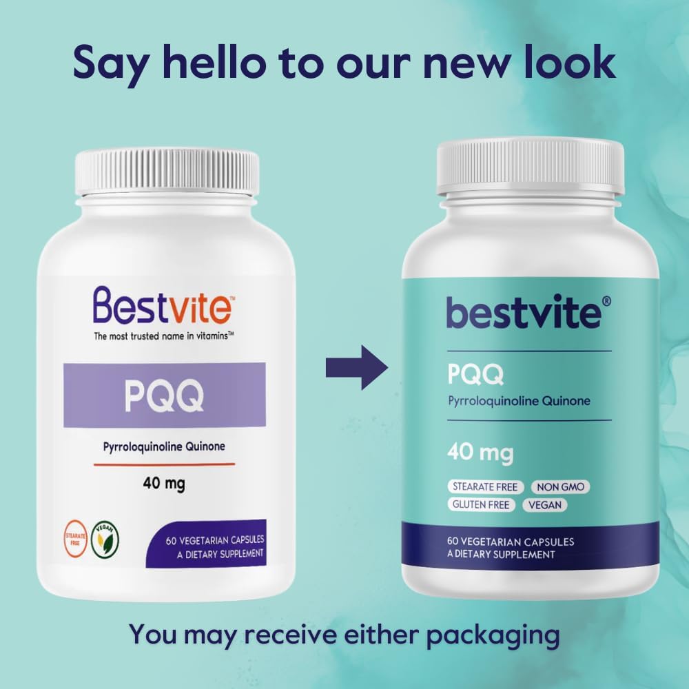 BESTVITE PQQ 40mg (Pyrroloquinoline Quinone) – 120 Vegetarian Capsules – Mitochondrial Support - görsel 7
