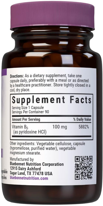 BlueBonnet Vitamin B6 100 mg – Energy, Nervous & Immune Support