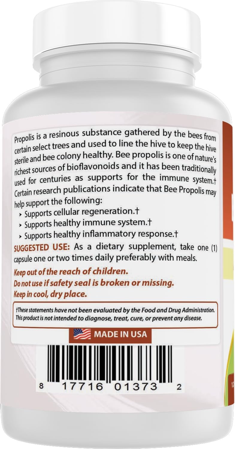 Best Naturals Bee Propolis 500 mg - 360 Capsules (3 Bottles) - görsel 7