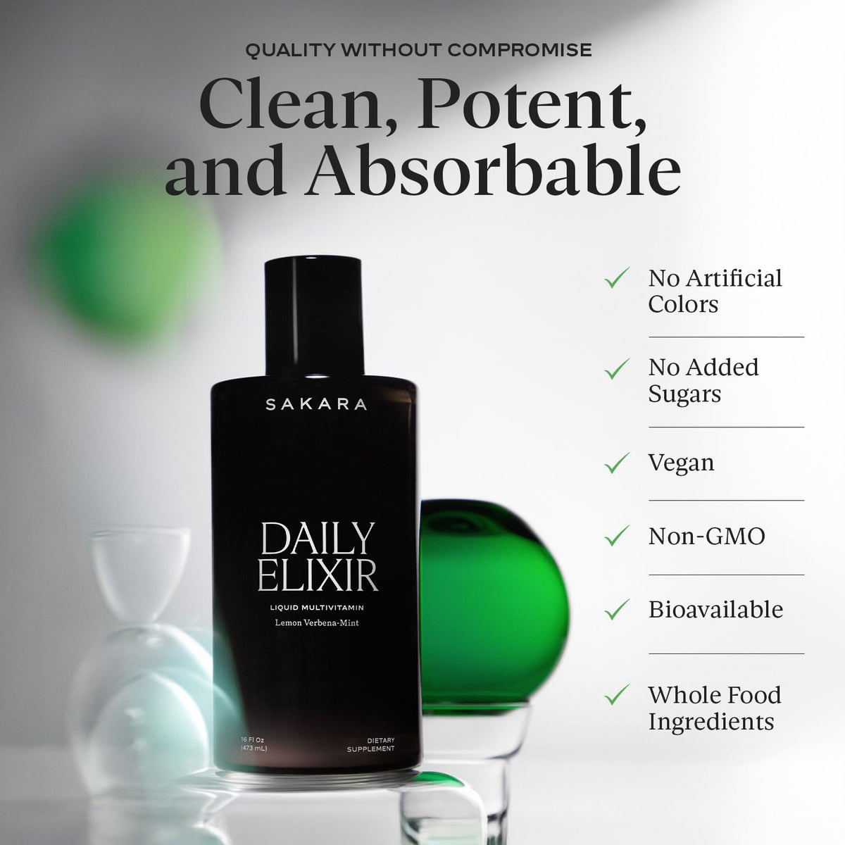SAKARA Daily Elixir Liquid Multivitamin – High-Absorption Plant-Based Vitamins & Minerals for Energy, Skin, Hair & Nail – Image 4