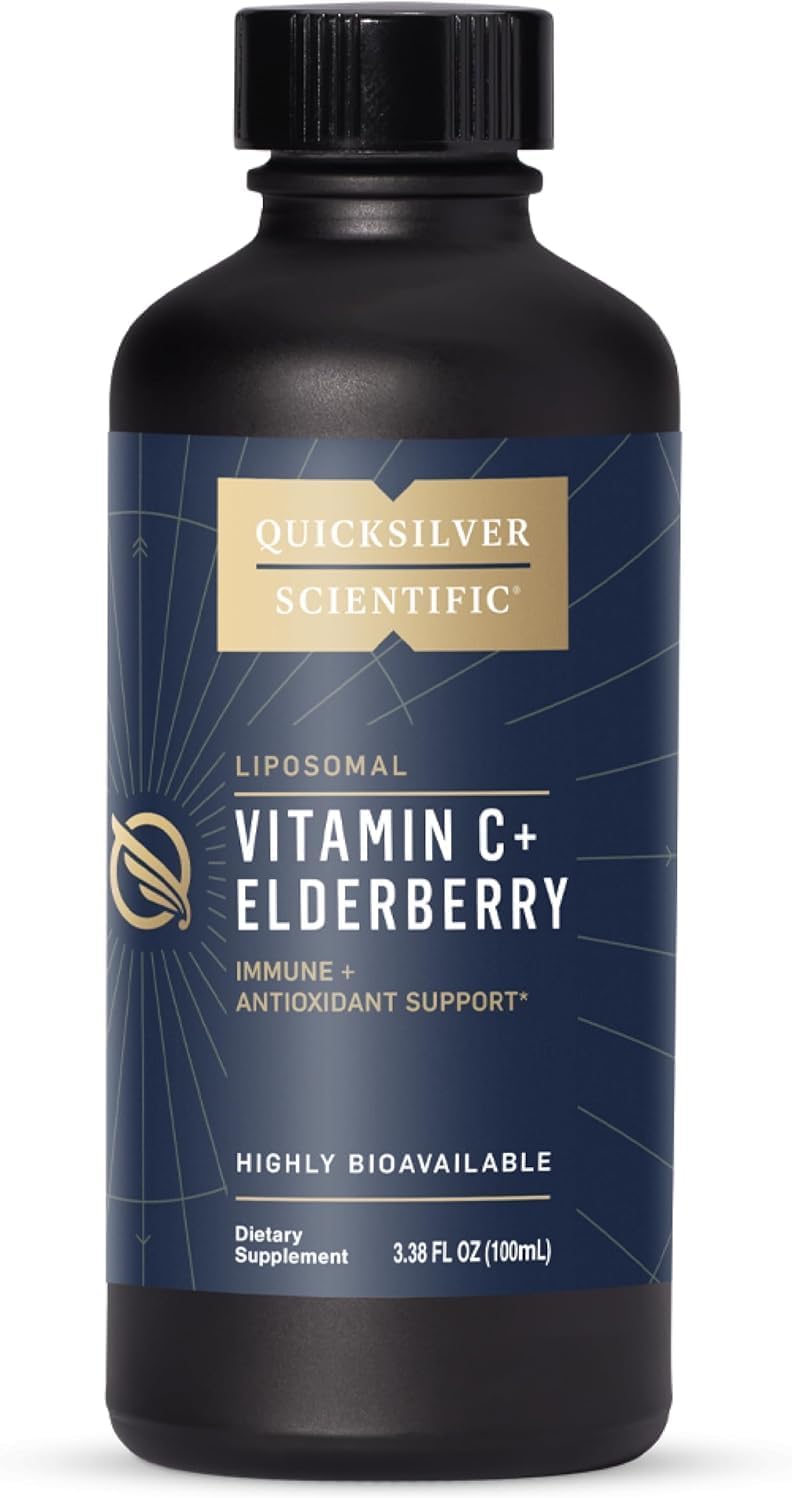 Quicksilver Scientific Liposomal Vitamin C + Elderberry - 1000mg with Superior Absorption Technology & Tocotrienols - Antioxidant & Immune Support Tonic (100ml) - görsel 1