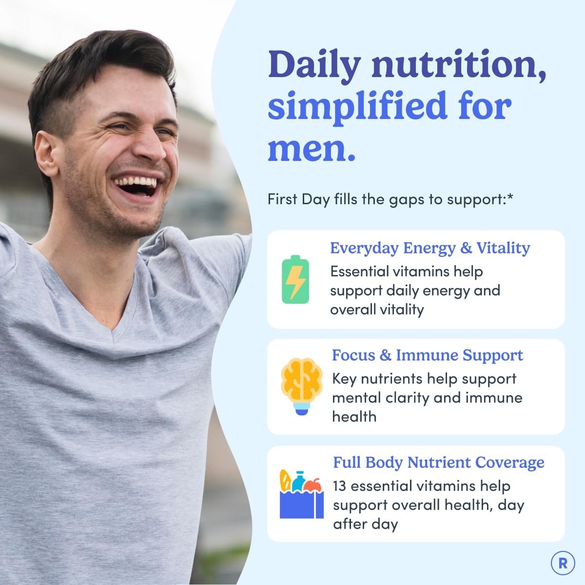 FIRST DAY Multivitamin for Men + Organic – Vitamin B1 (Thiamine): Helps convert food into energy and supports – Image 2