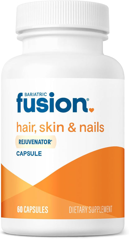 Bariatric Fusion ONE Per Day Hair, Skin and Nails Vitamins REJUVENATOR – Vegan Hair Growth Vitamins with Biotin, Vitamin B12, and B1 – Easy to Swallow – 120 Capsules