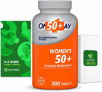 Women's's 50+ Multivitamin - 300 Tablets (Bundle Exclusive Vitamins and Minerals A to Z)