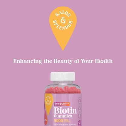 21st Century Biotin Gummies 5000 mcg for Hair Growth, Skin and Nail Health – Vegetarian Strawberry Supplement for Women, 120 Gummies, Gluten free