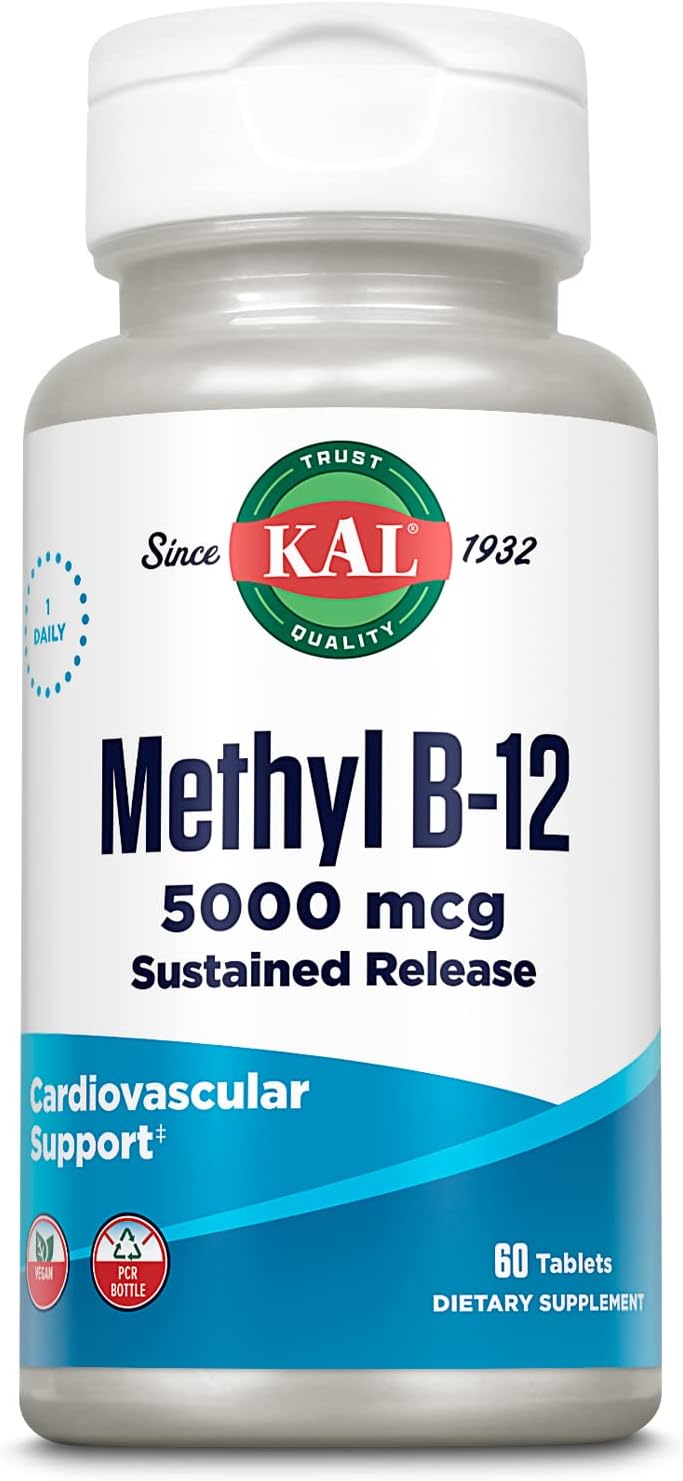 KAL Vitamin B12 Methylcobalamin 5000mcg – Fast Dissolve ActivMelts, Natural Raspberry Flavour, 90 Micro Tabs - görsel 1