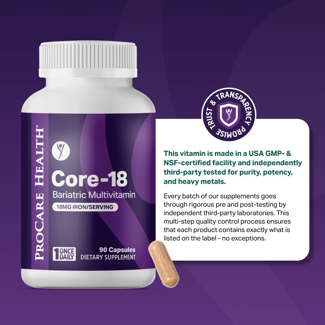 ProCare Health Bariatric Multivitamin with Iron – Post-Op Support, 90 Capsules (3 Month Supply) - görsel 7