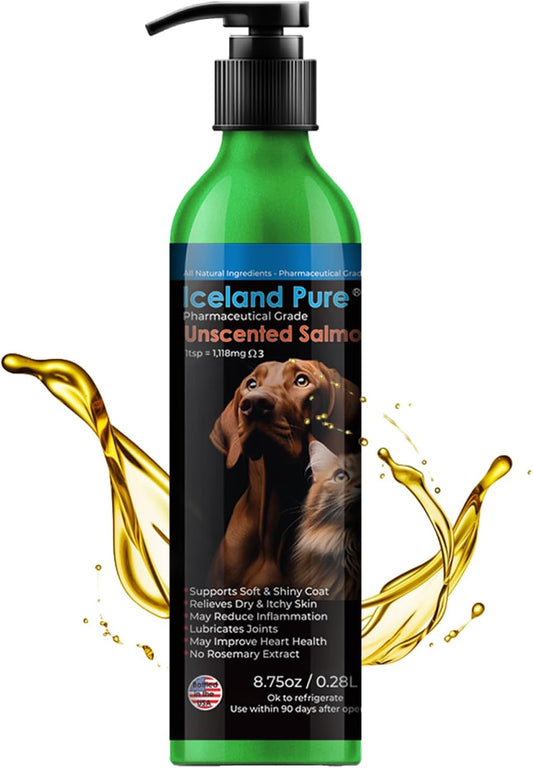 Iceland Pure Salmon Oil for Dogs and Cats – – Skin and Coat Health: The omega-3 fatty acids in salmon oil help – Image 1