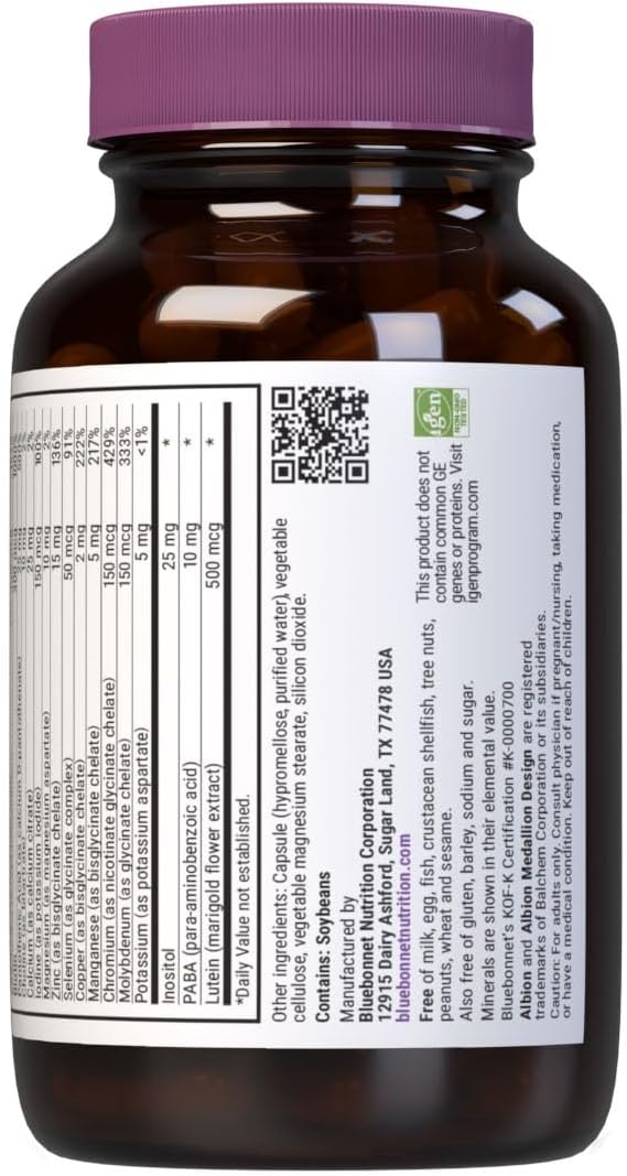 Bluebonnet Nutrition Multi One (Iron Free) - Complete Full Spectrum Multivitamin, 60 Vegetable Capsules - görsel 3