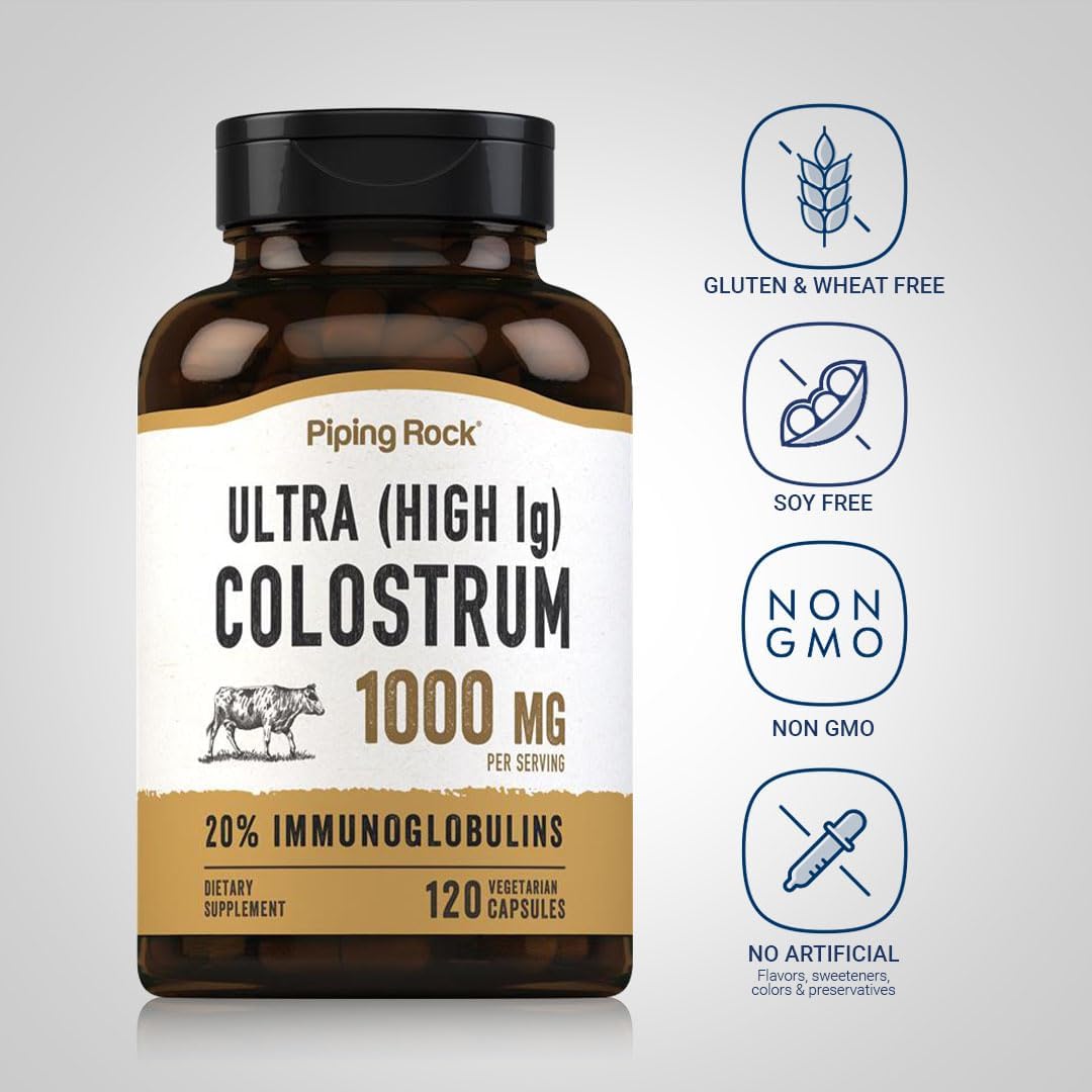Piping Rock Colostrum Capsules 1000mg, 120 Quick-Release Capsules - görsel 3
