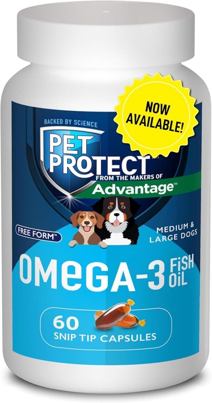 Free Form Snip Tips Omega-3 Fish Oil Liquid Supplement for Medium & Large Dogs, 60 Count - görsel 1
