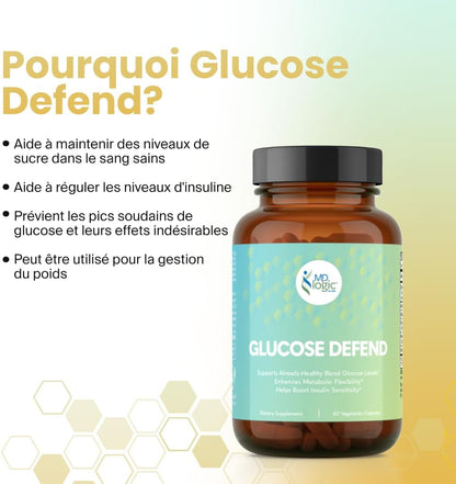 Glucose Defend Featuring Berberine, Alpha-Lipoic Acid, CinSulin® Cinnamon, Crominex 3+®, Momordica Charantia Extract, Vanadium – 60 Vegan Capsules