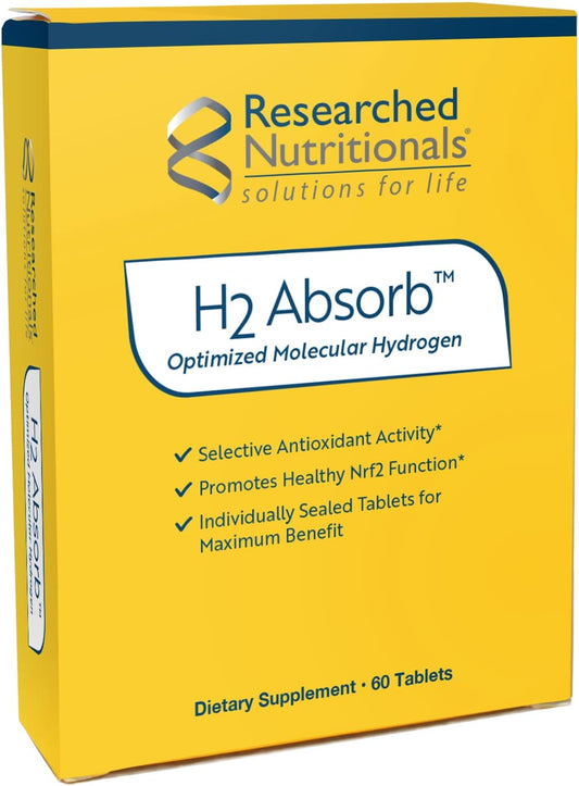 Researched Nutritionals H2 Absorb Molecular – Antioxidant support that targets the strongest oxidising radicals – Image 1