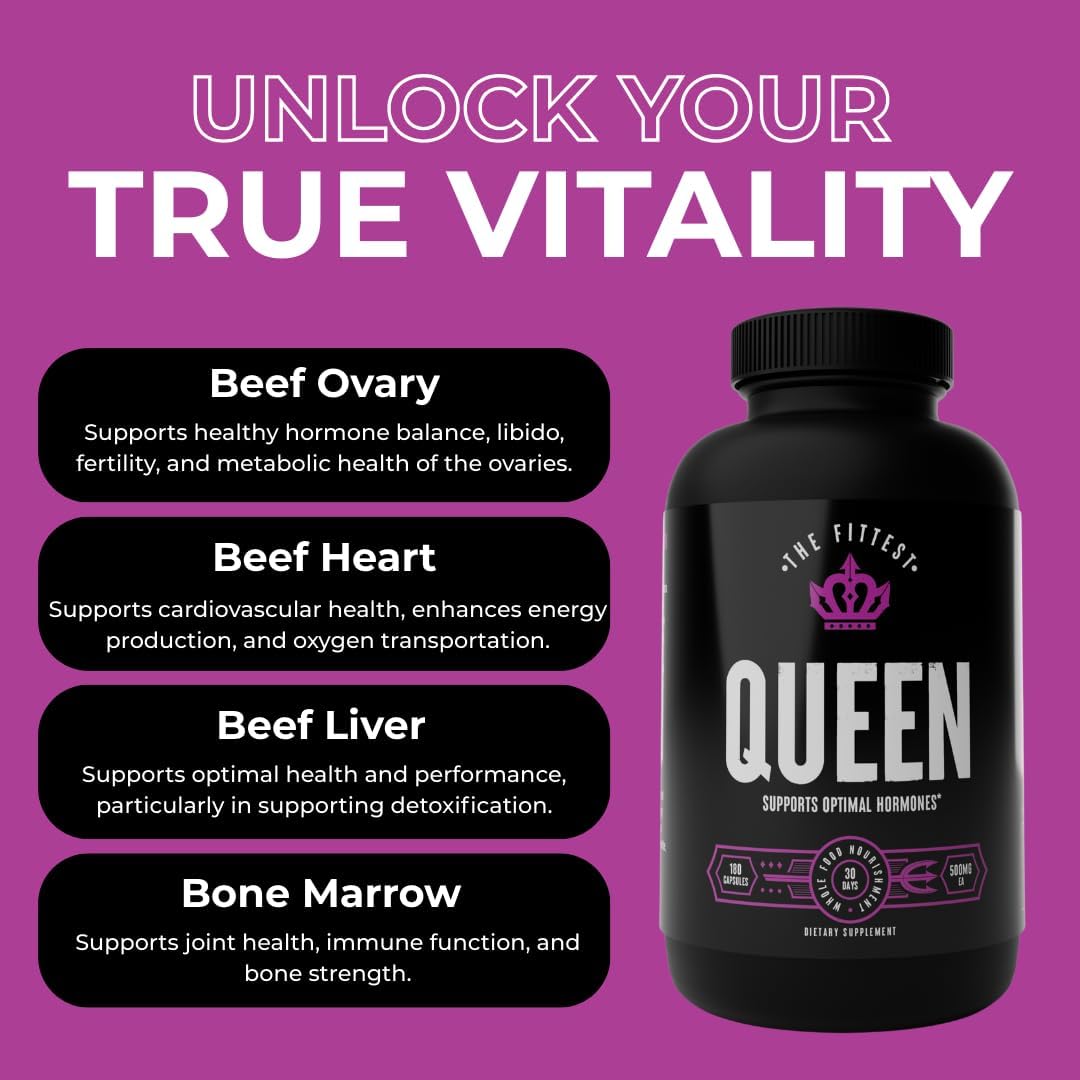 The Fittest Queen Organ Supplement - Hormone & Energy Support, 180 Capsules - görsel 4