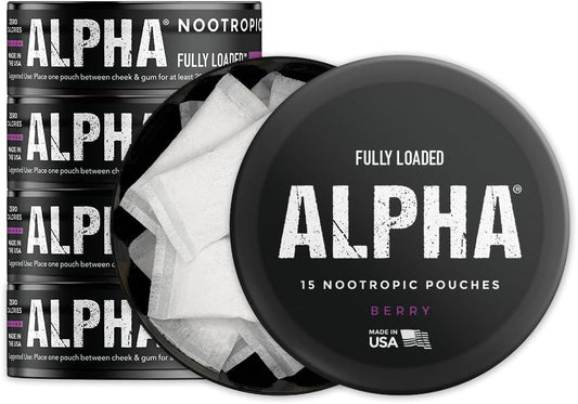 Fully Loaded Alpha Nootropic Pouches (Berry) - 5 Cans – Image 1