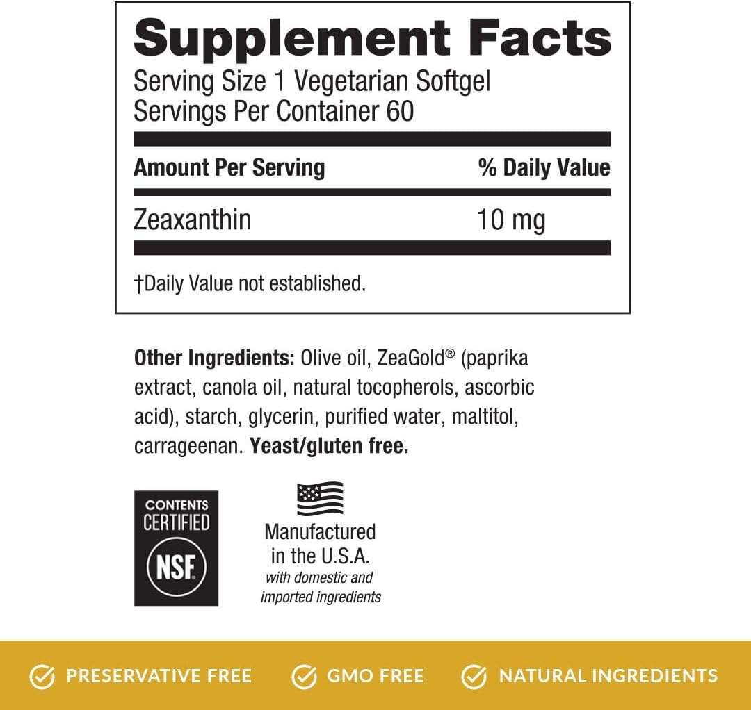 EyePromise Zeaxanthin Eye Health Supplements - 60 Soft-gels, 60-Day Supply - görsel 4
