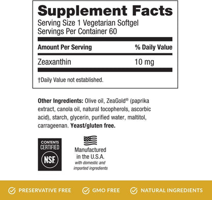 EyePromise Zeaxanthin Eye Health Supplements - 60 Soft-gels, 60-Day Supply