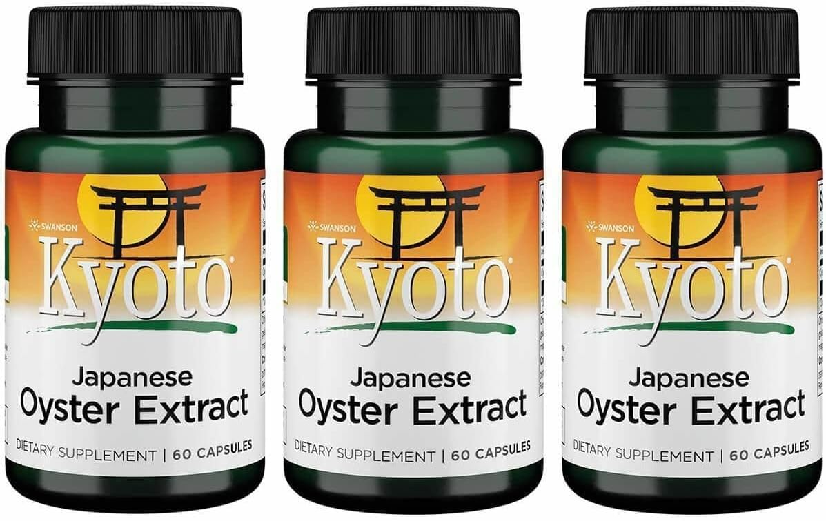 Swanson Kyoto Japanese Oyster Extract - Natural Supplement Promoting Drive & Wellbeing for Men & Women - (500 mg, 60 Capsules) (3 Pack) - görsel 1