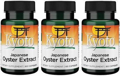 Swanson Kyoto Japanese Oyster Extract - Natural Supplement Promoting Drive & Wellbeing for Men & Women - (500 mg, 60 Capsules) (3 Pack)