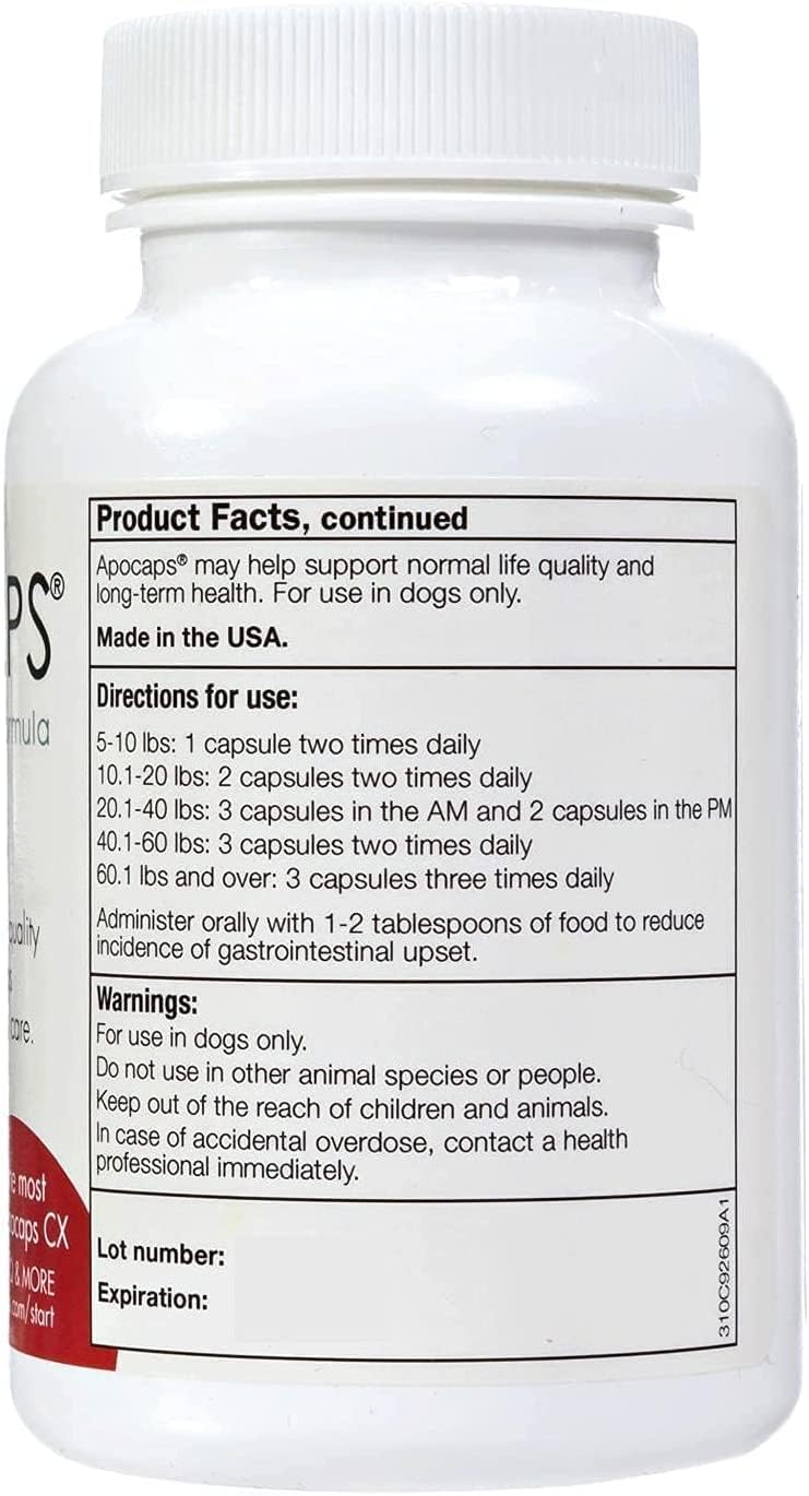 Apocaps CX Vet-Formulated Apoptogen Formula for Dogs - Milk Thistle, Turmeric, Apigenin & Luteolin - Supports Normal Apoptosis, Immune & Liver Function - Senior Dogs - 90 Capsules - görsel 3
