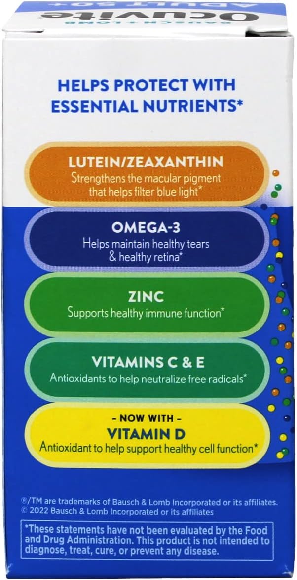 Ocuvite Adult 50+ Eye Vitamin - Lutein, Zeaxanthin & Omega-3, 150 Soft Gels (Pack of 3) - görsel 4