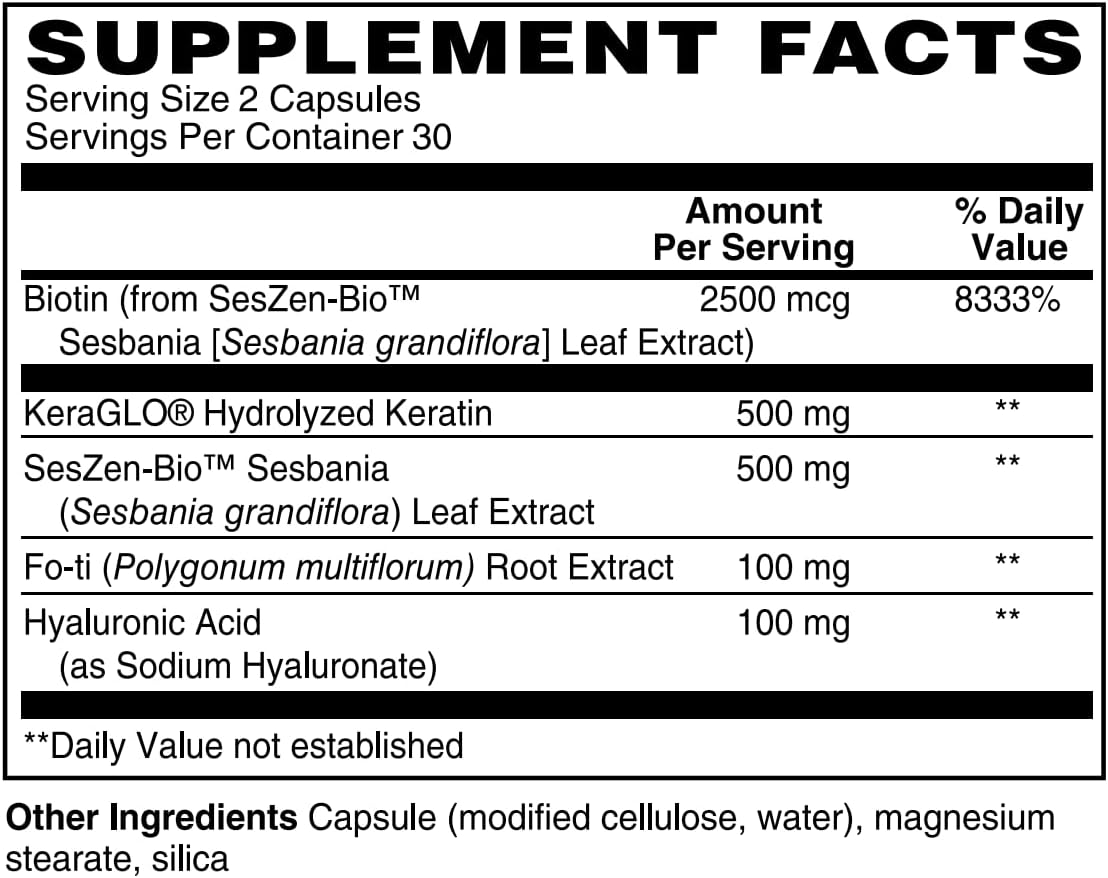 TOUGH-N-TONE Advanced Beauty Care – Vegan Biotin with SesZen-Bio®, KeraGLO® Keratin, Fo-Ti & Hyaluronic Acid – Hair, Skin & – Image 5