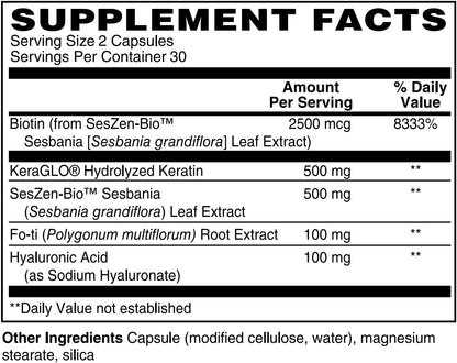 TOUGH-N-TONE Advanced Beauty Care – Vegan Biotin with SesZen-Bio®, KeraGLO® Keratin, Fo-Ti & Hyaluronic Acid – Hair, Skin & – Image 5
